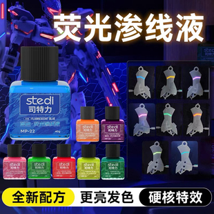 司特力环保水性荧光色渗线液高达模型军模手办机甲上色夜光颜料