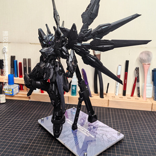 现货包邮新风格MGEX强袭自由高达|长龙午夜黑新风格双孔地台