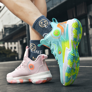 高帮男鞋新款运动休闲双色鸳鸯冬季跑步实战减震耐磨专业篮球球鞋