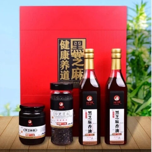 河南平舆县阿诚黑芝麻健康养道礼盒（黑芝麻、麻酱、黑芝麻香油）