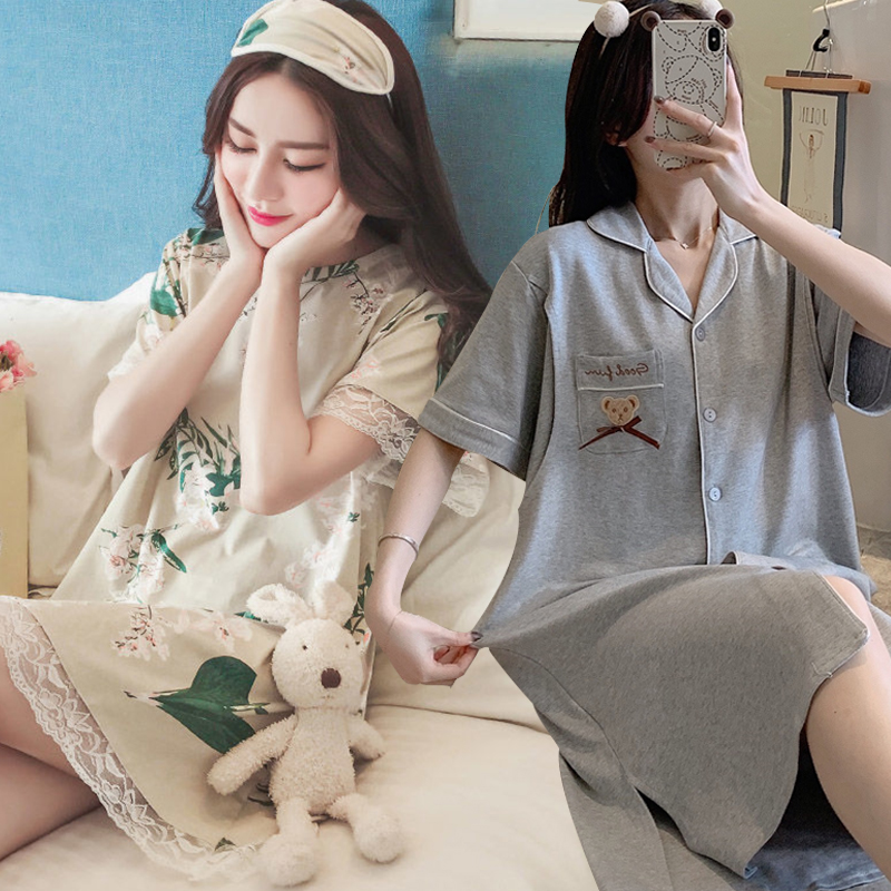 夏季薄款孕妇睡裙产后哺乳连衣裙