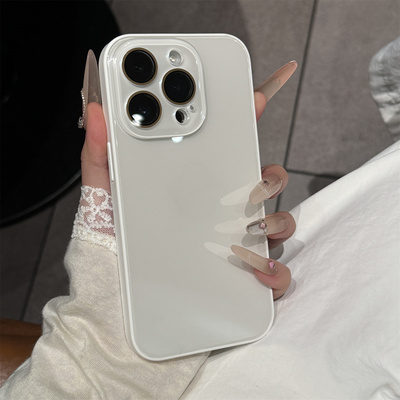 新款高级感钢化玻璃全包适用于iPhone16promax手机壳高颜值苹果15防摔13保护套12简约11女17promax带镜头膜14