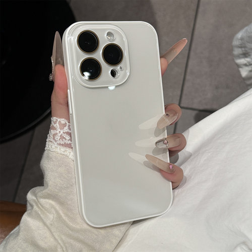 新款高级感钢化玻璃全包适用于iPhone16promax手机壳高颜值苹果15防摔13保护套12简约11女17promax带镜头膜14