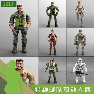 3.75寸兵人模型JEU10cm关节可动