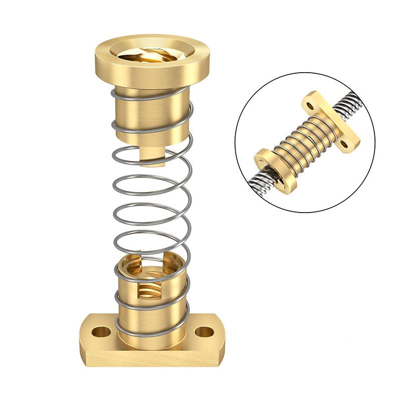 D间打印机配件 T8丝杆回消差边螺消回差螺母 消隙不锈钢丝杆铣黄