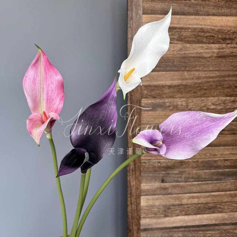 EVA蹄莲仿花单枝婚庆家假居插花酒店客厅落地造景装-052饰花直马