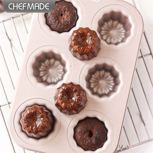 学厨6连可露丽蛋糕模具不粘蛋糕慕斯模具可丽露 天使之铃烘焙模具