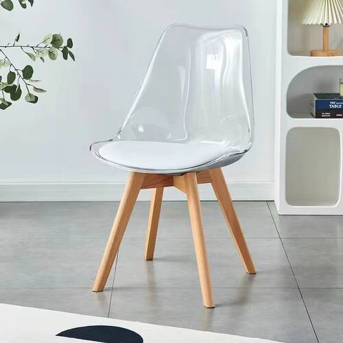 北欧餐椅塑料椅子透明家用现代简约加厚咖啡厅休闲创意靠背洽谈椅