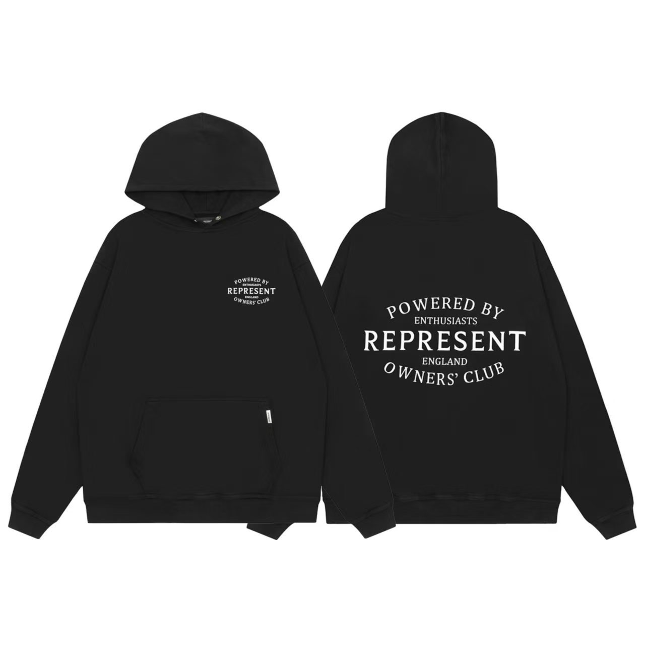 REPRESENT STAMP HOODIE复古美式经典英文LOGO毛圈休闲连帽卫衣