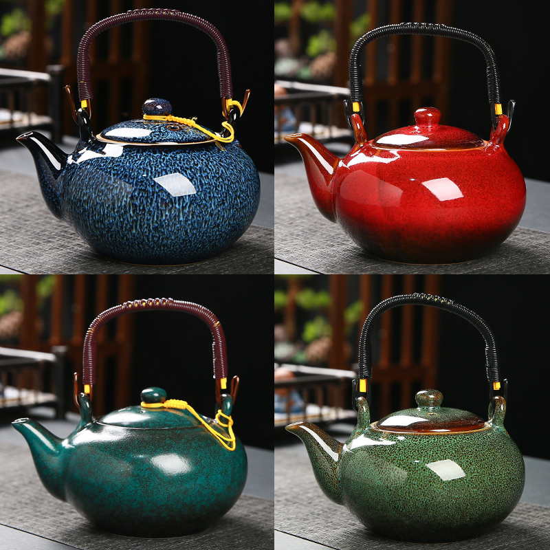 毅煊陶瓷窑变提梁茶壶