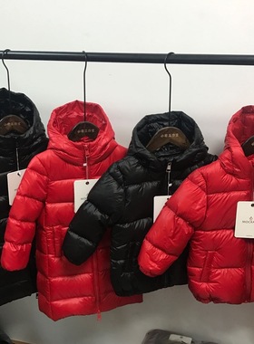 冬装M家儿童短款羽绒服男童女童加厚外套面包服童装羽绒服红色黑