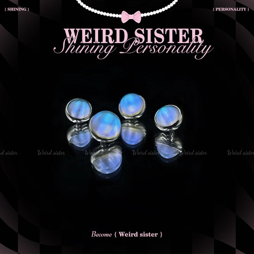 月光石耳骨人鱼泡泡钛合金冷淡风