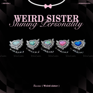 F136钛合金欧泊爱心恶魔耳钉极光澳宝内螺纹耳骨耳蜗钉小众