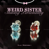 F136医用钛合金爆闪龙爪耳骨钉锆石养耳洞防过敏平底内螺纹个性