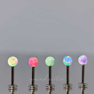 F136钛合金4mm澳宝球欧珀球舌钉耳骨钉耳蜗钉唇钉内螺纹防过敏