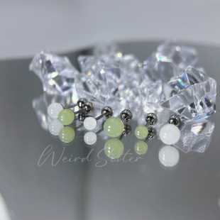 钛合金新中式 国风羊脂白青玉绿耳骨钉耳蜗钉植入级养耳洞0.8细杆