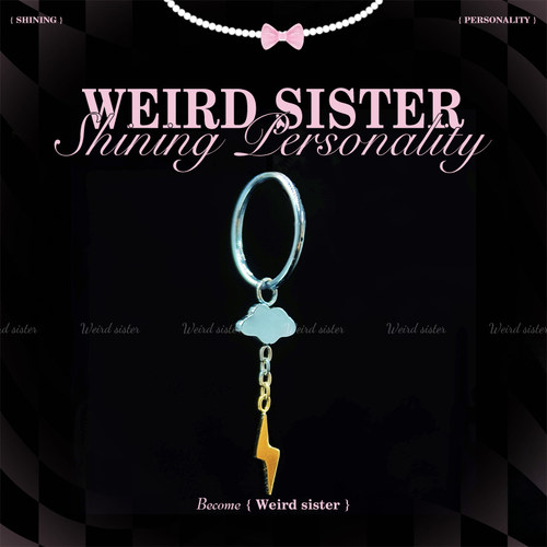 WEIRD SISTER云朵闪电吊坠F136钛合金内螺纹渐变耳圈耳钉防过敏