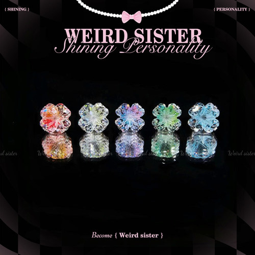 WEIRD SISTER高透亮浪漫四叶草F136钛合金内螺纹耳蜗耳骨钉防过敏