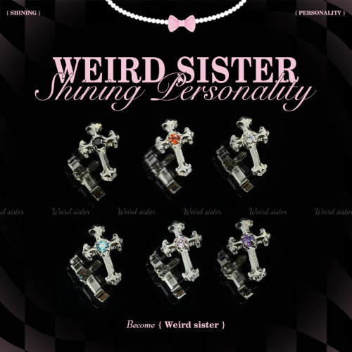 WEIRD SISTER mini十字架F136钛合金内螺纹耳钉耳骨钉防过敏免摘