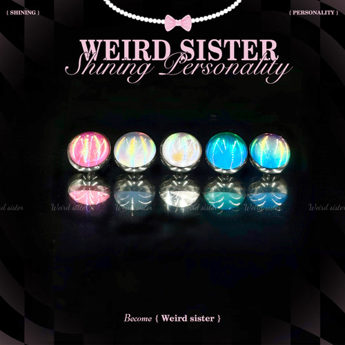WEIRD SISTER闪光渐变F136钛合金内螺纹平底唇钉耳钉耳骨钉防过敏