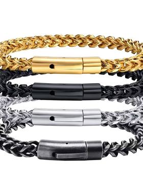 东莞钛钢圆磨正反链小众设计ins男士批发情侣手链不掉色欧美跨境