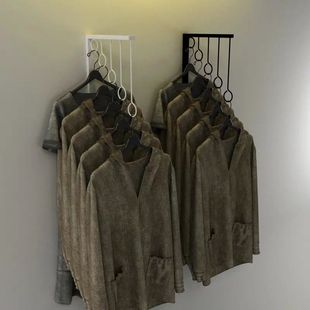 服装 店金色侧挂衣架 店墙壁展示架钉墙挂钩高档上墙衣服架子男女装