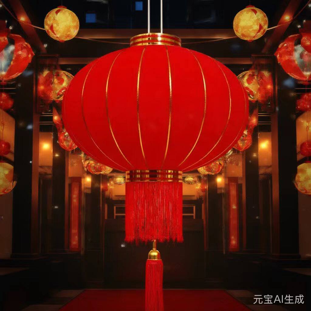 大红植绒灯笼户外防水绸布铁口广告灯笼订做灯笼阳台新年节日装饰