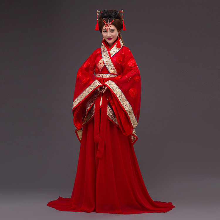 新款古装唐朝贵妃仙女新娘汉服演出服中式婚礼服装影楼主题写真
