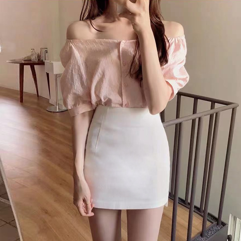 3白色包裙女短款春夏高腰2021新款a字半身裙紧身包臀裙性感短裙潮