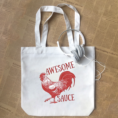 The Accountant会计刺客本阿弗莱克同款公鸡印花帆布包定制