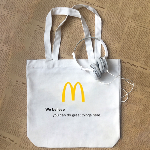 麦门信徒麦当劳McDonald we believe潮设计纯棉帆布包手提袋