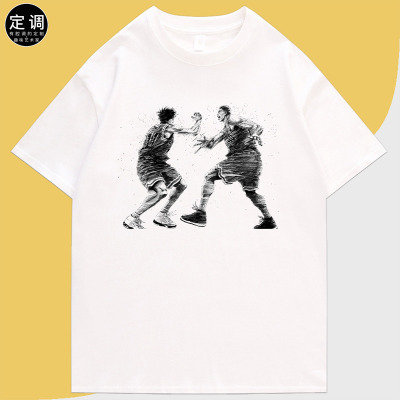 slamdunk灌篮高手漫画樱木花道流川枫周边衣服圆领短袖T恤DIY