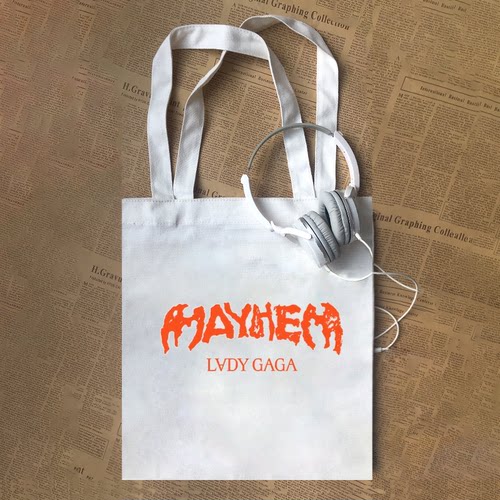 MAYHEM专辑字母夏季欧美ladygaga演唱会夏季帆布包手提袋定制