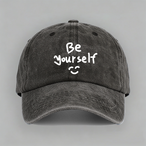 be yourself 个性英文字母可爱有趣味青年纯棉棒球帽鸭舌帽子防晒
