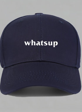 原创设计whatsup有趣味创意英文字母美式定制棒球帽子水洗鸭舌帽