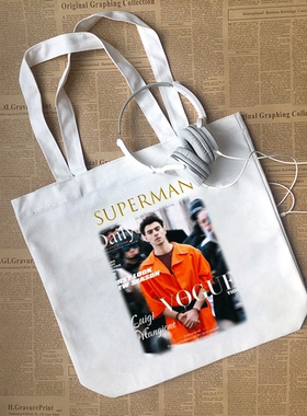 Luigi Mangione橙色超人照片美国保险路易吉曼吉奥内帆布包手提袋