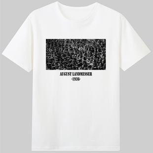 致敬August T恤夏 Landmesser老照片反纳粹1936德国汉堡造船厂短袖