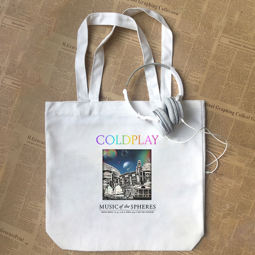 香港演唱会2025海报ColdPlay酷玩乐队摇滚夏季纯棉帆布包手提袋