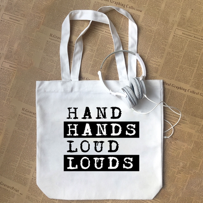 hand hands loud louds旱的旱死涝的涝死英语谐音梗帆布包手提袋