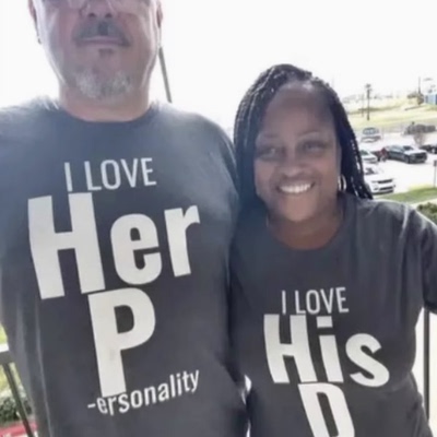 I LOVE HER HIS P D Personality趣味英文短袖T恤夏纯棉情侣装