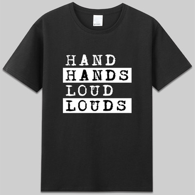 hand hands loud louds旱的旱死涝的涝死英语谐音梗短袖t恤衣服潮