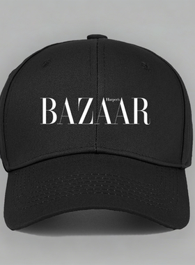 BAZAAR时尚芭莎logo男女纯棉棒球帽子水洗软顶个性定制鸭舌帽防晒