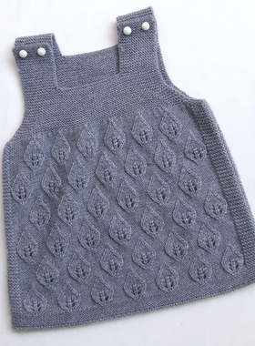 婴儿毛线裙手工编织女宝宝背心裙羊毛连衣裙灰色桔色羊毛66#