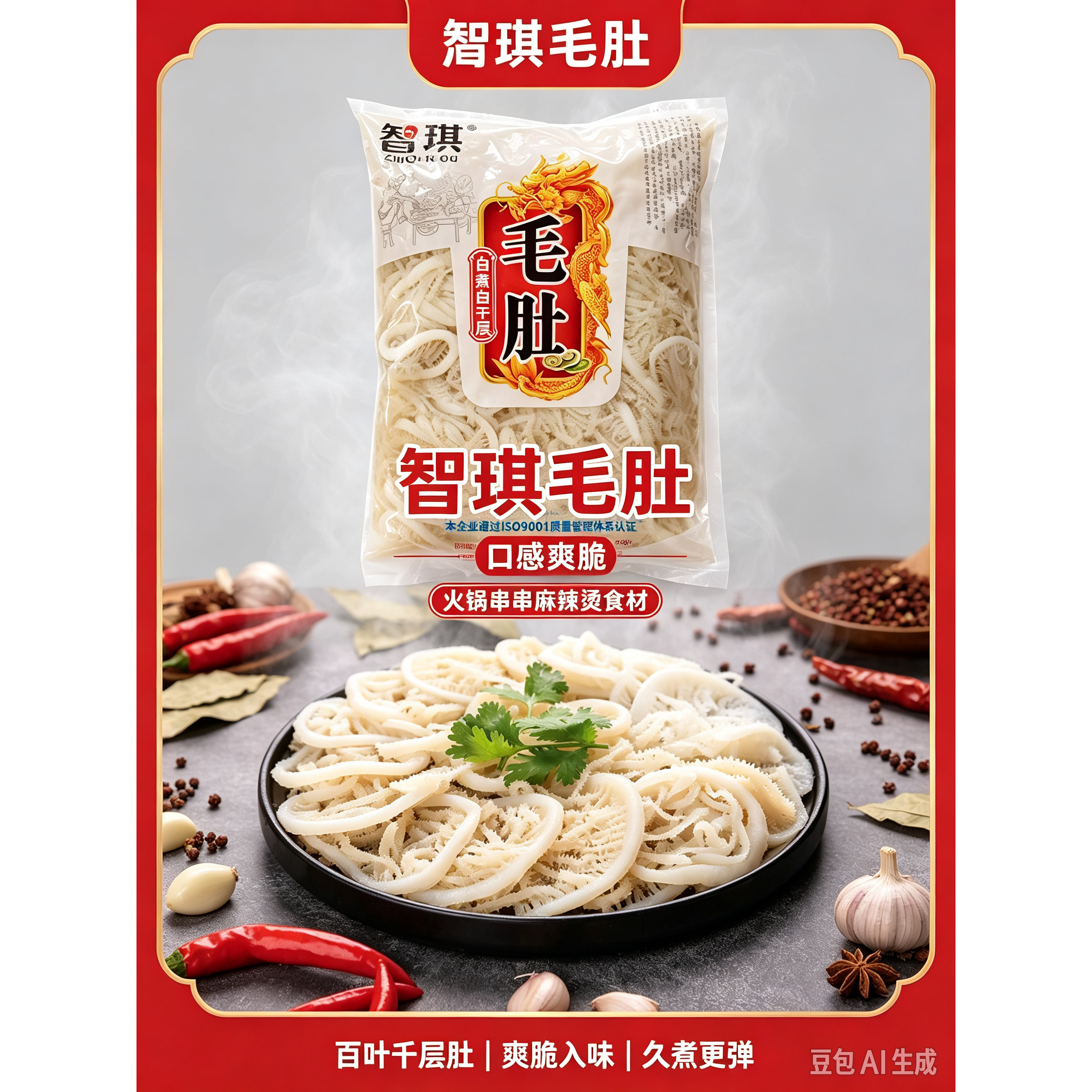 智琪白千层毛肚牛百叶火锅食材