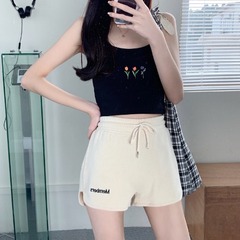 Real shooting summer new versatile shorts high waist sports pants Harlem pants letter embroidery casual pants women