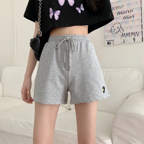 Real shot summer new Korean versatile shorts high waist sports pants Harem Pants embroidery casual pants women