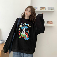 A new round neck cartoon print for spring dress