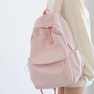 小清新书包初中女生2024新款高颜值简约大容量双肩包旅行电脑背包
