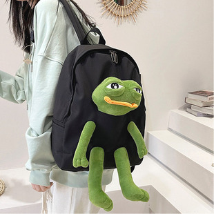 双肩包可爱搞怪丑萌悲伤蛙网红个性 创意初高中学生上课大容量书包