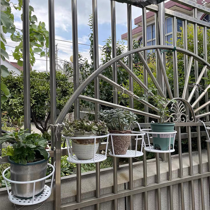 悬挂式铁艺花架阳台护栏窗台绿萝吊兰花盆挂架室内外置物架